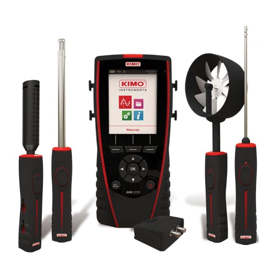 Strumento multifunzione Kimo Ami 310 per monitoraggio pressione, temperatura, umidità, qualità dell’aria, velocità dell’aria, flusso dell’aria, tachimetria